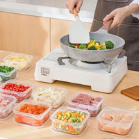 1/10PC Small Food Preservation Boxes Refrigerator Frozen Meat Vegetable Fresh-Keeping Box Transparent Kitchen Sealed Storage Box