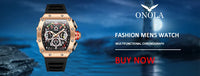 New Luxury Men Watch ONOLA Fashion Fully Automatic Mechanical Watches Man Unique Design Waterproof Tape Watch Wristwatch