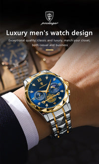 POEDAGAR Luxury Man Wristwatch Chronograph Waterproof Luminous Men Watch Stainless Steel High Quality Sport Men's Quartz Watches