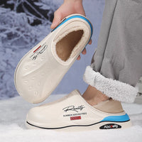 New Winter Warm Slippers Mens Womens Waterproof Slippers on Shoes Fur Lined Home Shoes Anti-Slip Outdoor Walking Shoes
