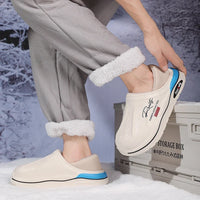 New Winter Warm Slippers Mens Womens Waterproof Slippers on Shoes Fur Lined Home Shoes Anti-Slip Outdoor Walking Shoes