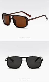 Polarized Punk Sunglasses Men Vintage Fashion Steampunk Square Sun Glasses Male Driving Googles Summer Travelling Shades UV400
