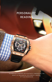 New Luxury Men Watch ONOLA Fashion Fully Automatic Mechanical Watches Man Unique Design Waterproof Tape Watch Wristwatch