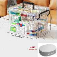 Large-capacity Multi-layer Transparent Storage Box Household Transparent Sorting Medical Emergency Portable Medicine Box