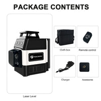 Pracmanu Mini Laser Level 12 Lines 3D level Self-Leveling 360° Horizontal and Vertical Cross Green Laser Beam Lines