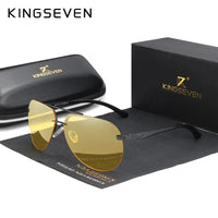 KINGSEVEN Fashion Pilot Rimless Sunglasses Men Aluminum Polarized Large Frame Glasses Women Casual Driving Outdoor Eyewear