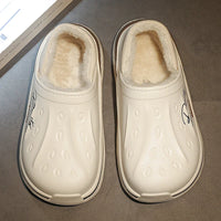 New Winter Warm Slippers Mens Womens Waterproof Slippers on Shoes Fur Lined Home Shoes Anti-Slip Outdoor Walking Shoes