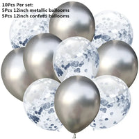 10/14pcs Mix Pink Rose Balloons Heart Star RoseGold Confetti Balloon Birthday Party Decorate Kids Adult Air Balls Wedding Globos
