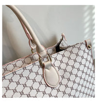 Large-capacity women's bags in Europe and the United States retro shoulder bag classic letters PU commuter handbags women