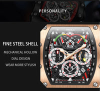 New Luxury Men Watch ONOLA Fashion Fully Automatic Mechanical Watches Man Unique Design Waterproof Tape Watch Wristwatch