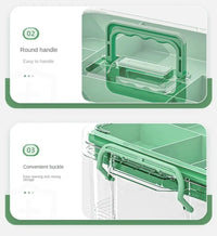 Large-capacity Multi-layer Transparent Storage Box Household Transparent Sorting Medical Emergency Portable Medicine Box