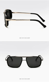 Polarized Punk Sunglasses Men Vintage Fashion Steampunk Square Sun Glasses Male Driving Googles Summer Travelling Shades UV400