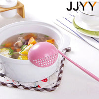 JJYY The 2 in 1 Kitchen Spoon Spoon Long handle Plastic Colander Filter Tableware Hot Pot Spoon