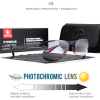 KDEAM Rimless Oval Men's Sunglasses Polarized TR90 Material Frame TAC Polarization Lense Soft Rubber Foot Cover