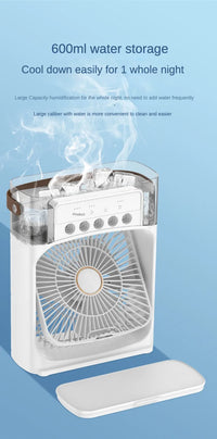 Portable Humidifier Fan AIr Conditioner Household Small Air Cooler Hydrocooling Portable Air Adjustment For Office 3 Speed Fan