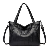 Luxury Soft Leather Handbag Women's New Casual Tote Bag Designer Ladies Large Shoulder Crossbody Handle Sac for Female Patchwork