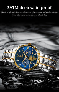 POEDAGAR Luxury Man Wristwatch Chronograph Waterproof Luminous Men Watch Stainless Steel High Quality Sport Men's Quartz Watches