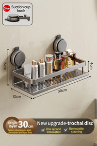 No Drill Bathroom Suction Cup Storage Shelf Storage Shelf Bathroom Perforation-Free Wall Hanging Vanity Toilet Triangle Basket R