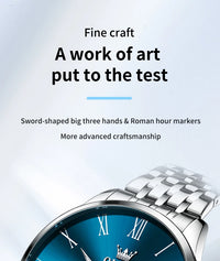 OLEVS Business Minimalist Stainless Steel Watch Man Luxury Luminous Hands Roman Scale Calendar Waterproof Quartz Watches for Men