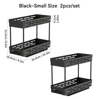 WORTHBUY Double Layer Pull-Out Seasoning Bottle Spice Rack Multifunctional Drawer Cabinet Plastic Storage Rack Kitchen Organizer