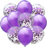 10/14pcs Mix Pink Rose Balloons Heart Star RoseGold Confetti Balloon Birthday Party Decorate Kids Adult Air Balls Wedding Globos