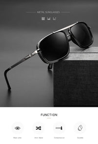 Polarized Punk Sunglasses Men Vintage Fashion Steampunk Square Sun Glasses Male Driving Googles Summer Travelling Shades UV400