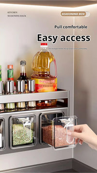 Kitchen Condimenters Spice Rack Wall-Mounted Seasoning Rack Kitchen Wall Shelf Multifunctional Storage Rack for Kitchen