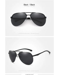 KINGSEVEN Fashion Pilot Rimless Sunglasses Men Aluminum Polarized Large Frame Glasses Women Casual Driving Outdoor Eyewear