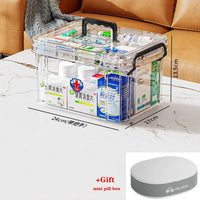 Large-capacity Multi-layer Transparent Storage Box Household Transparent Sorting Medical Emergency Portable Medicine Box