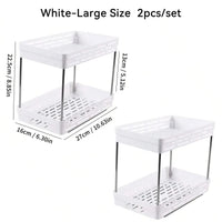 WORTHBUY Double Layer Pull-Out Seasoning Bottle Spice Rack Multifunctional Drawer Cabinet Plastic Storage Rack Kitchen Organizer
