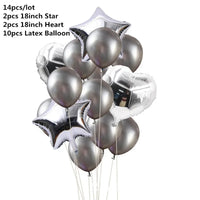 10/14pcs Mix Pink Rose Balloons Heart Star RoseGold Confetti Balloon Birthday Party Decorate Kids Adult Air Balls Wedding Globos