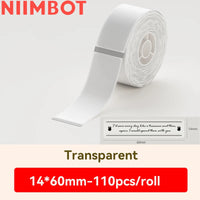 Niimbot D110/D11/D101/H1S Label Printer Paper Anti-Oil Scratch-Resistant Self-adhesive White/Transparent/Color Name Stickers
