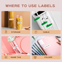 Niimbot D110/D11/D101/H1S Label Printer Paper Anti-Oil Scratch-Resistant Self-adhesive White/Transparent/Color Name Stickers