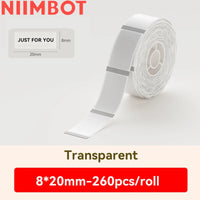 Niimbot D110/D11/D101/H1S Label Printer Paper Anti-Oil Scratch-Resistant Self-adhesive White/Transparent/Color Name Stickers