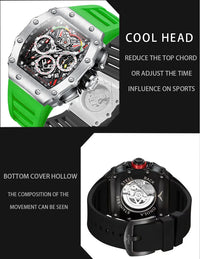 New Luxury Men Watch ONOLA Fashion Fully Automatic Mechanical Watches Man Unique Design Waterproof Tape Watch Wristwatch