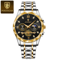 POEDAGAR Luxury Man Wristwatch Chronograph Waterproof Luminous Men Watch Stainless Steel High Quality Sport Men's Quartz Watches
