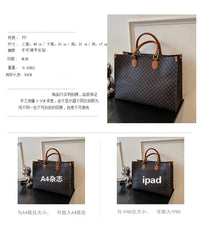 Large-capacity women's bags in Europe and the United States retro shoulder bag classic letters PU commuter handbags women