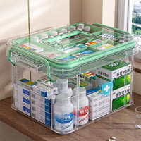 Large-capacity Multi-layer Transparent Storage Box Household Transparent Sorting Medical Emergency Portable Medicine Box