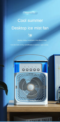 Portable Humidifier Fan AIr Conditioner Household Small Air Cooler Hydrocooling Portable Air Adjustment For Office 3 Speed Fan