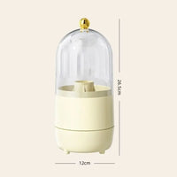 New PP Makeup Brush Holder 360° Rotating Large-capacity Cosmetics Display Case With Lid Dustproof Storage Box Makeup Brush