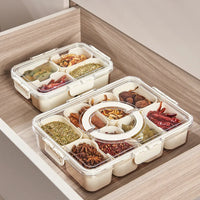 Kitchen Seasoning Storage Box Spice Box Integrated Multi Grid Storage Sealed Tank Moisture-Proof Salt Tank Kitchen Supplies 2025