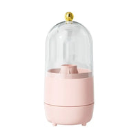 New PP Makeup Brush Holder 360° Rotating Large-capacity Cosmetics Display Case With Lid Dustproof Storage Box Makeup Brush
