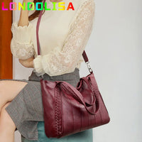 Luxury Soft Leather Handbag Women's New Casual Tote Bag Designer Ladies Large Shoulder Crossbody Handle Sac for Female Patchwork