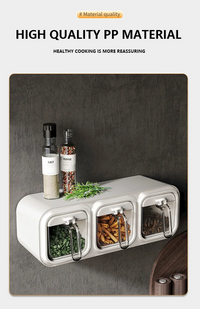 Kitchen Seasoning Box Wall Mounted Organizer Boxes Condiment Door Storage and Organization Jars for Spices Home Gadgets & Garden