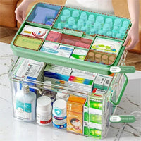 Large-capacity Multi-layer Transparent Storage Box Household Transparent Sorting Medical Emergency Portable Medicine Box