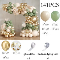 White Sand Balloons Garland Sage Green Gold Balloon Arch Kit Birthday Party Baby Shower Wedding Bride Shower Decoration Globos