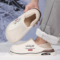 New Winter Warm Slippers Mens Womens Waterproof Slippers on Shoes Fur Lined Home Shoes Anti-Slip Outdoor Walking Shoes