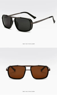 Polarized Punk Sunglasses Men Vintage Fashion Steampunk Square Sun Glasses Male Driving Googles Summer Travelling Shades UV400