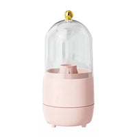 New PP Makeup Brush Holder 360° Rotating Large-capacity Cosmetics Display Case With Lid Dustproof Storage Box Makeup Brush
