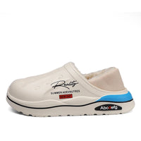 New Winter Warm Slippers Mens Womens Waterproof Slippers on Shoes Fur Lined Home Shoes Anti-Slip Outdoor Walking Shoes